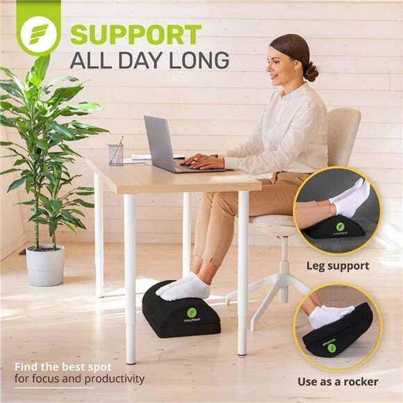 Foot Rest for Under Desk at Work Chiropractor-Endorsed, 2in1 Adjustable Premium - Picture 4 of 5